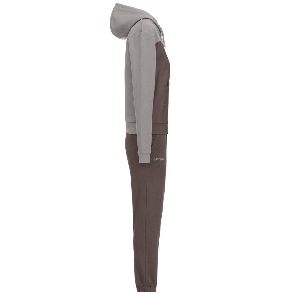 Ensemble de survêtement polaire marron et beige pour femme, coupe classique 02