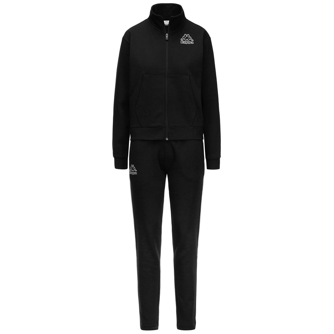 Black Women's Fleece Track Suit with Full Zip and Pockets 01