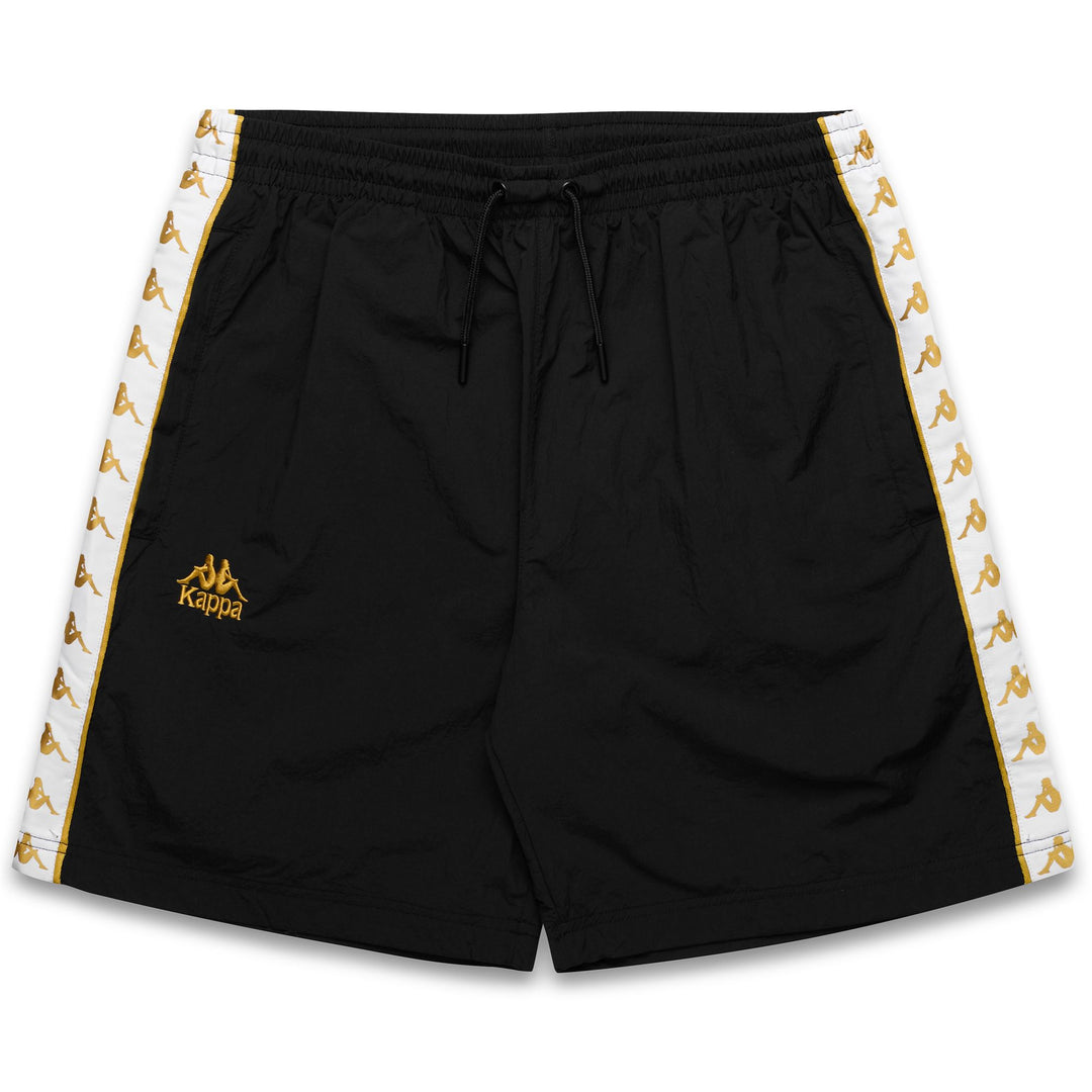Short de sport noir pour homme, coupe classique, avec bande jacquard 01