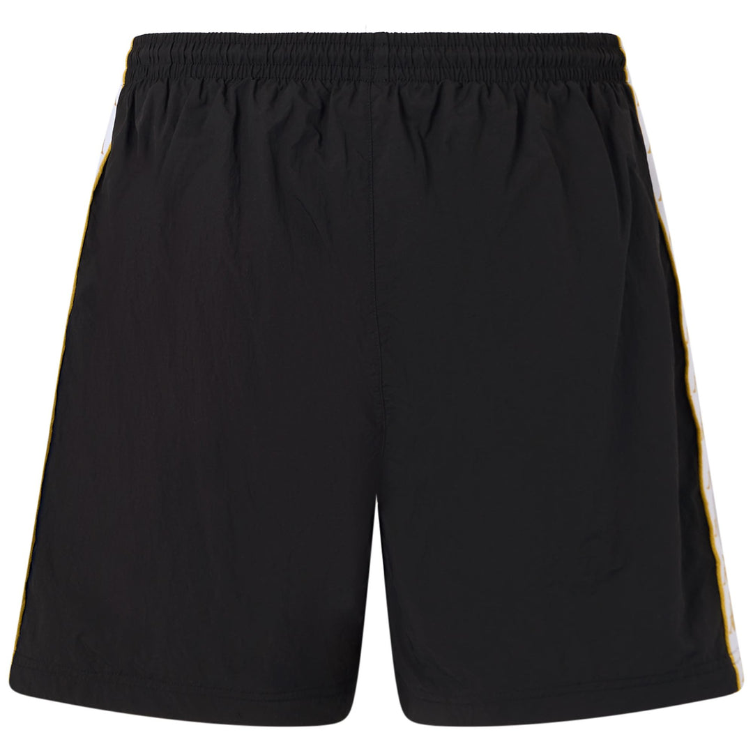 Short de sport noir pour homme, coupe classique, avec bande jacquard main