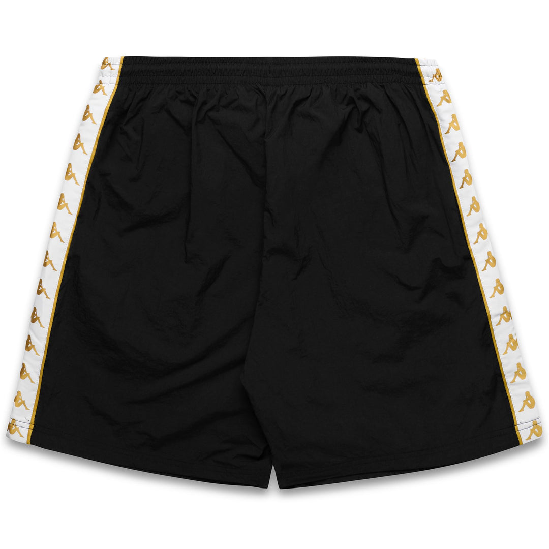 Short de sport noir pour homme, coupe classique, avec bande jacquard main