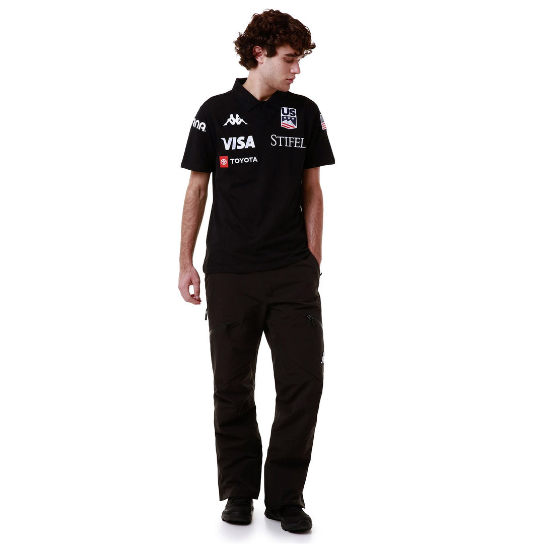 Blue Men's Slim Fit Ski Polo Shirt in Piquet Fabric main