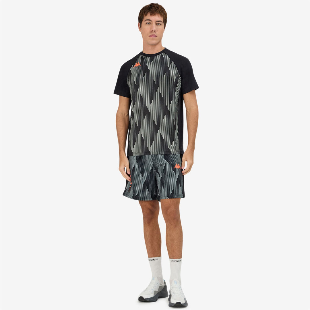 Grey Black Men's Training Sport Shorts 01