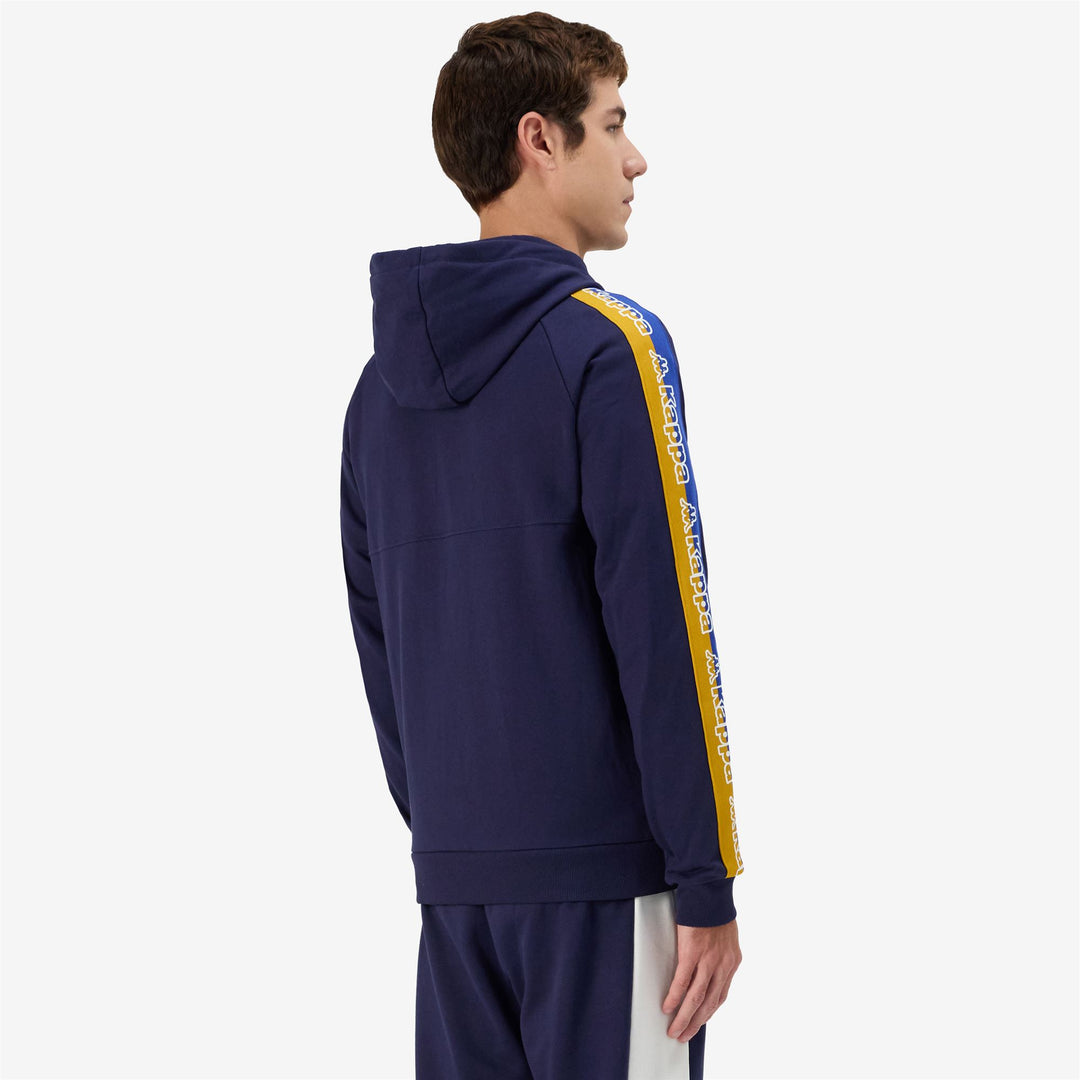 Chaqueta polar deportiva azul marino para hombre con capucha y bolsillos main