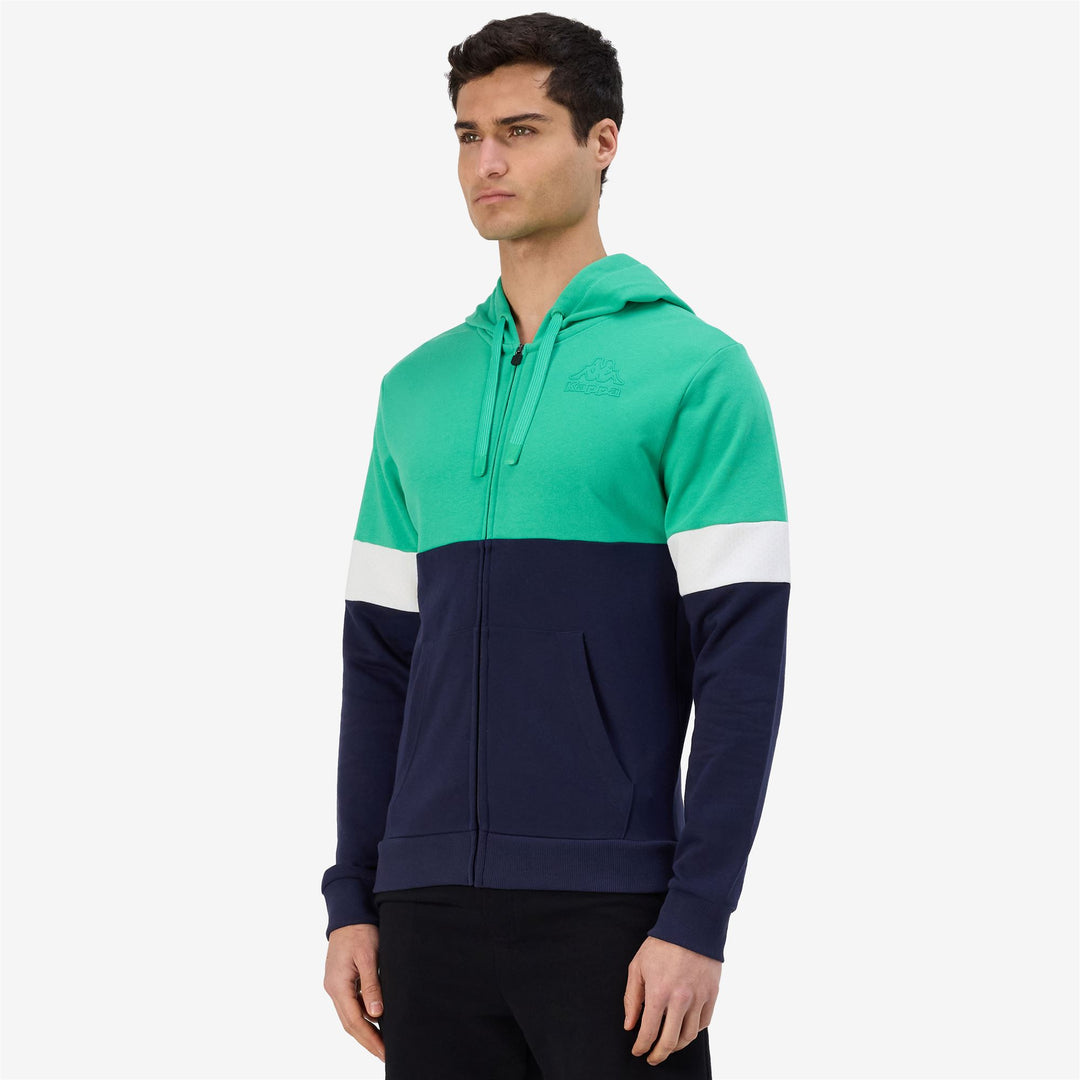 Giacca Fleece Sportiva Uomo Blu con Cappuccio e Tasche main