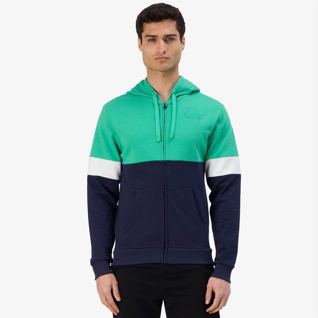 Giacca Fleece Sportiva Uomo Blu con Cappuccio e Tasche main