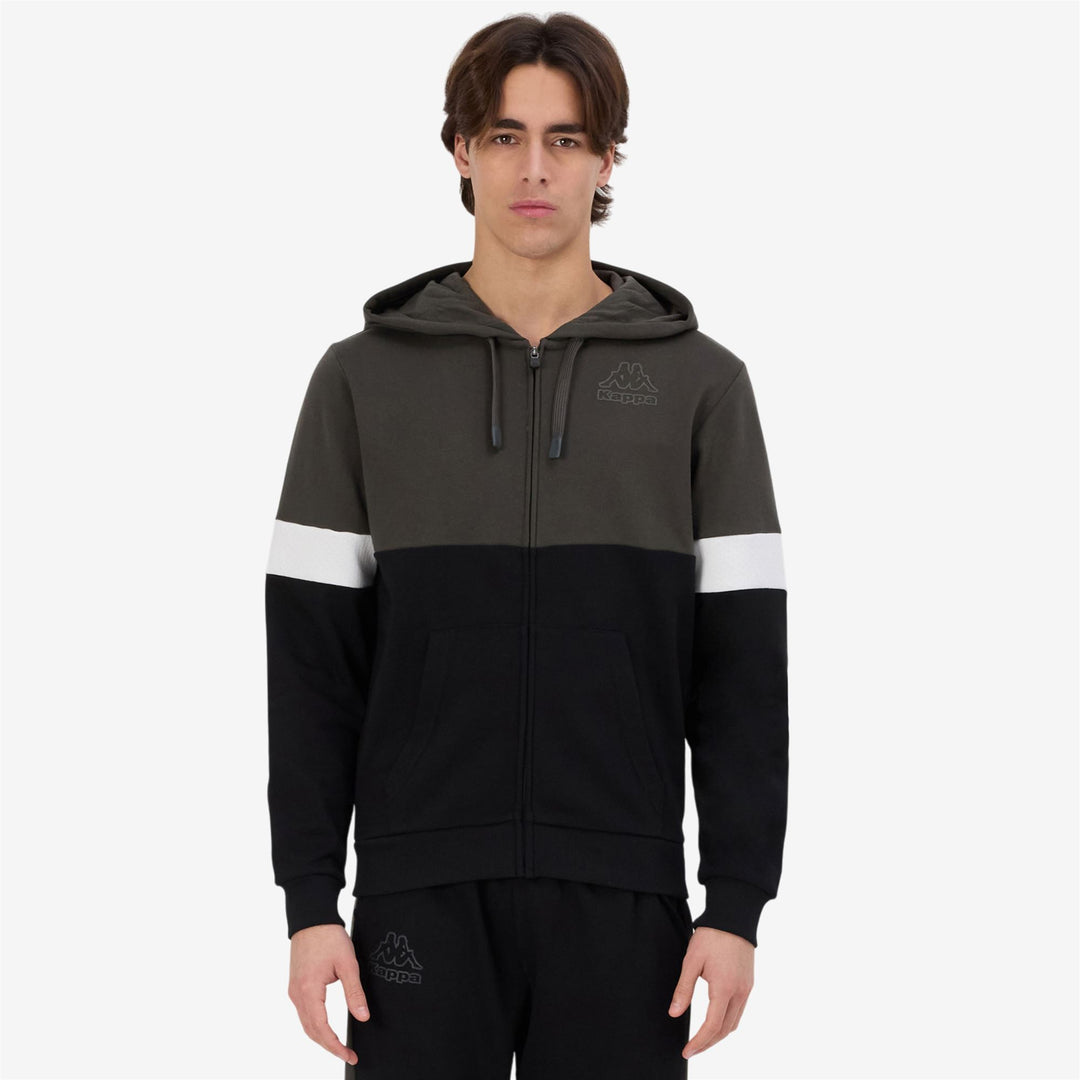 Giacca Fleece Sportiva Uomo Nera con Cappuccio e Tasche main