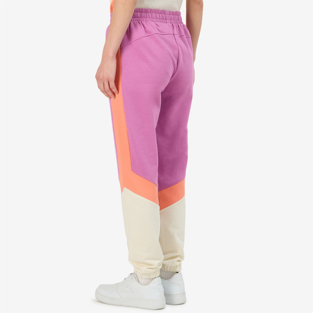 Pantaloni Sportivi Donna Rosso Viola con Inserti in Rete main