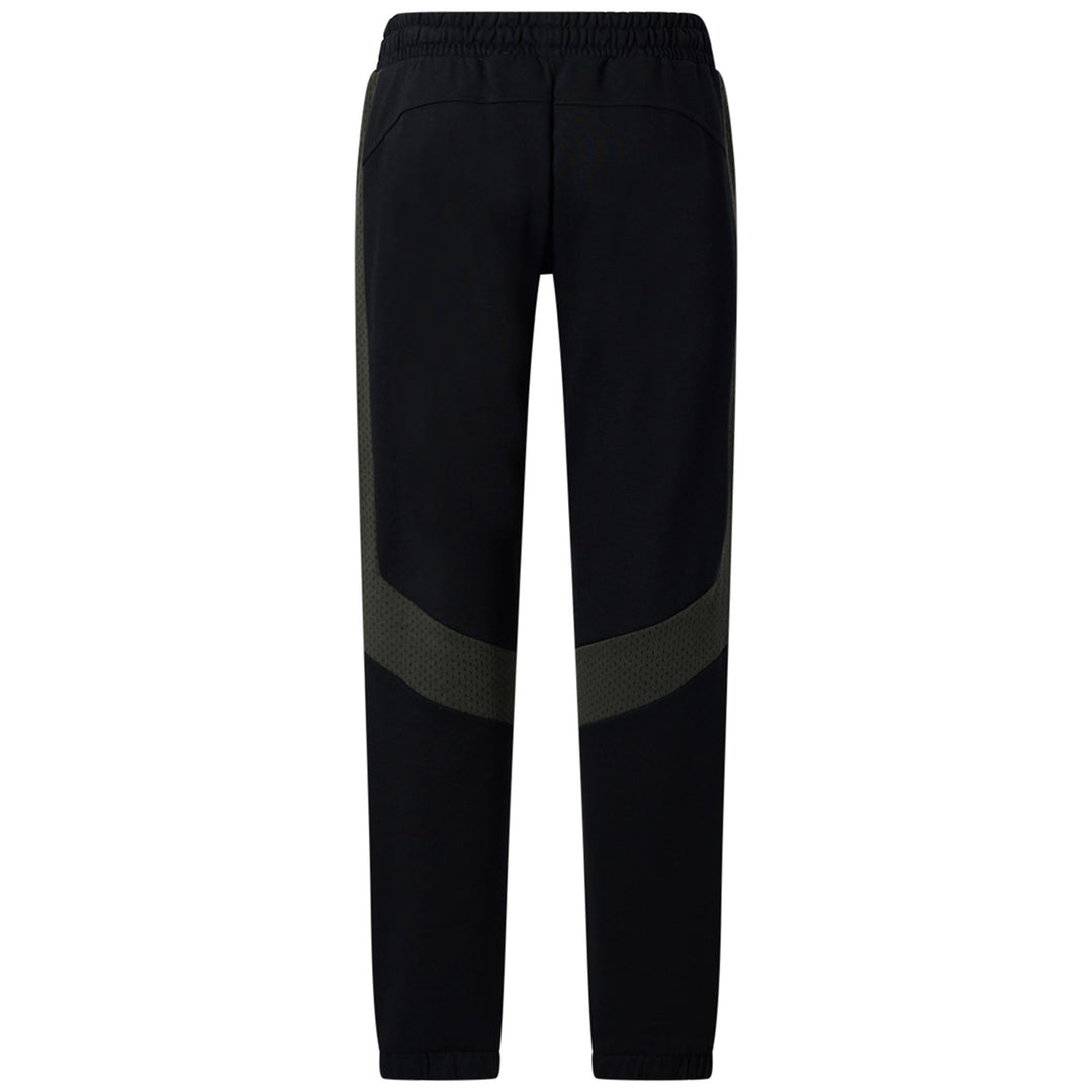 Pantaloni sportivi da donna neri con inserti in rete e coulisse main