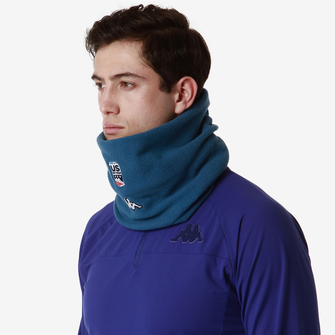 Sciarpa Unisex Blu Profondo con Logo Ricamato main