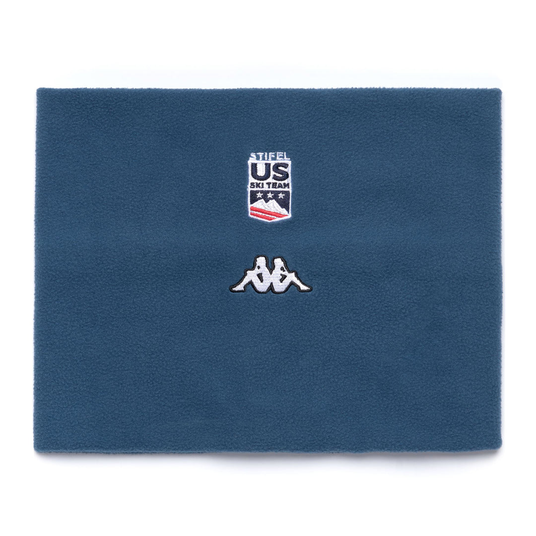 Deep Water Blue Unisex Ski Scarf with Embroidered Logo 01