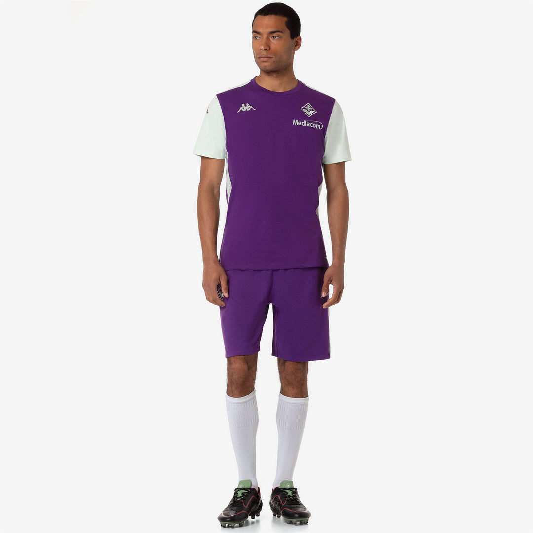 T-Shirt da Calcio Uomo in Cotone Biologico Viola Slim Fit 01