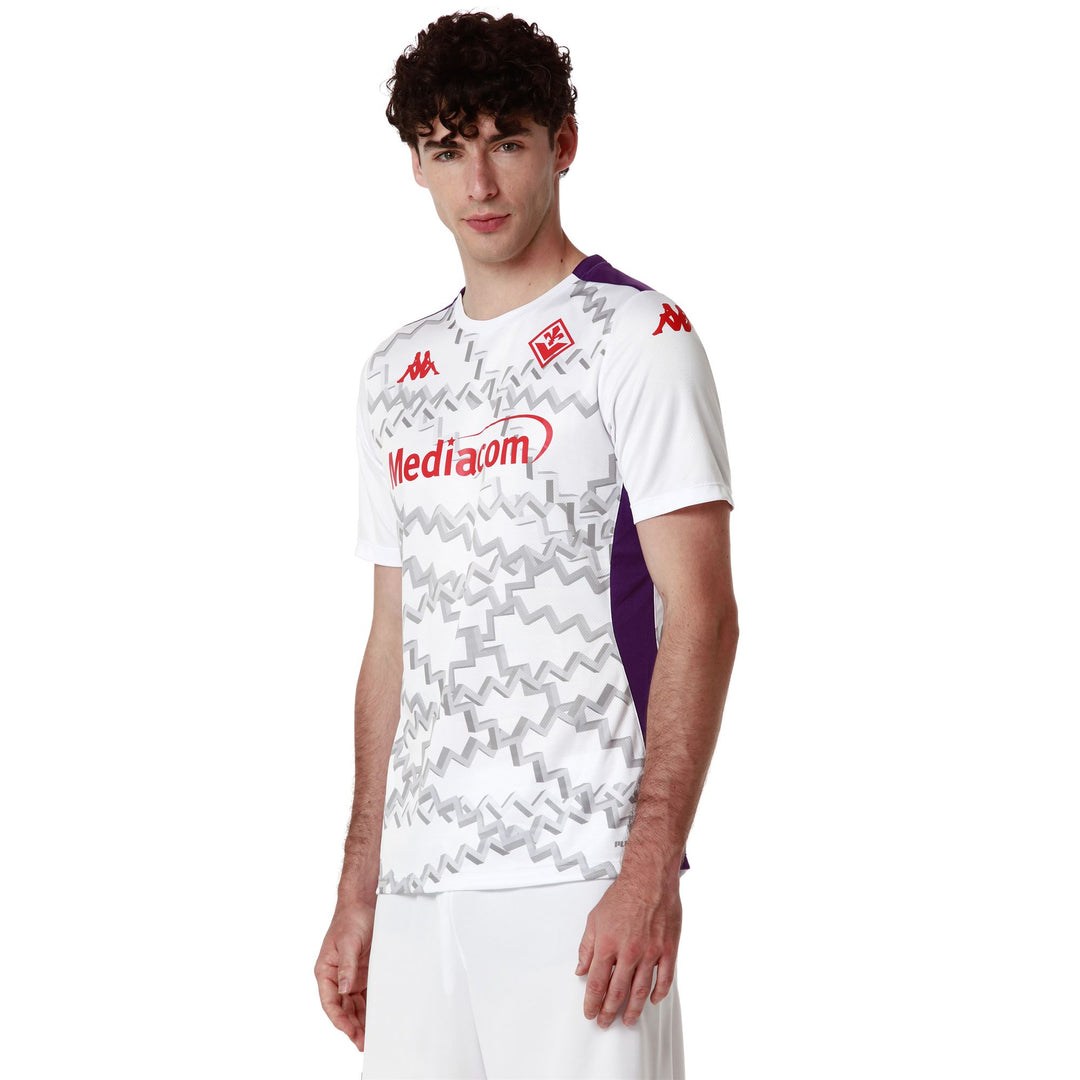 Camiseta de fútbol ACF Fiorentina blanca de corte entallado para hombre antes del partido main