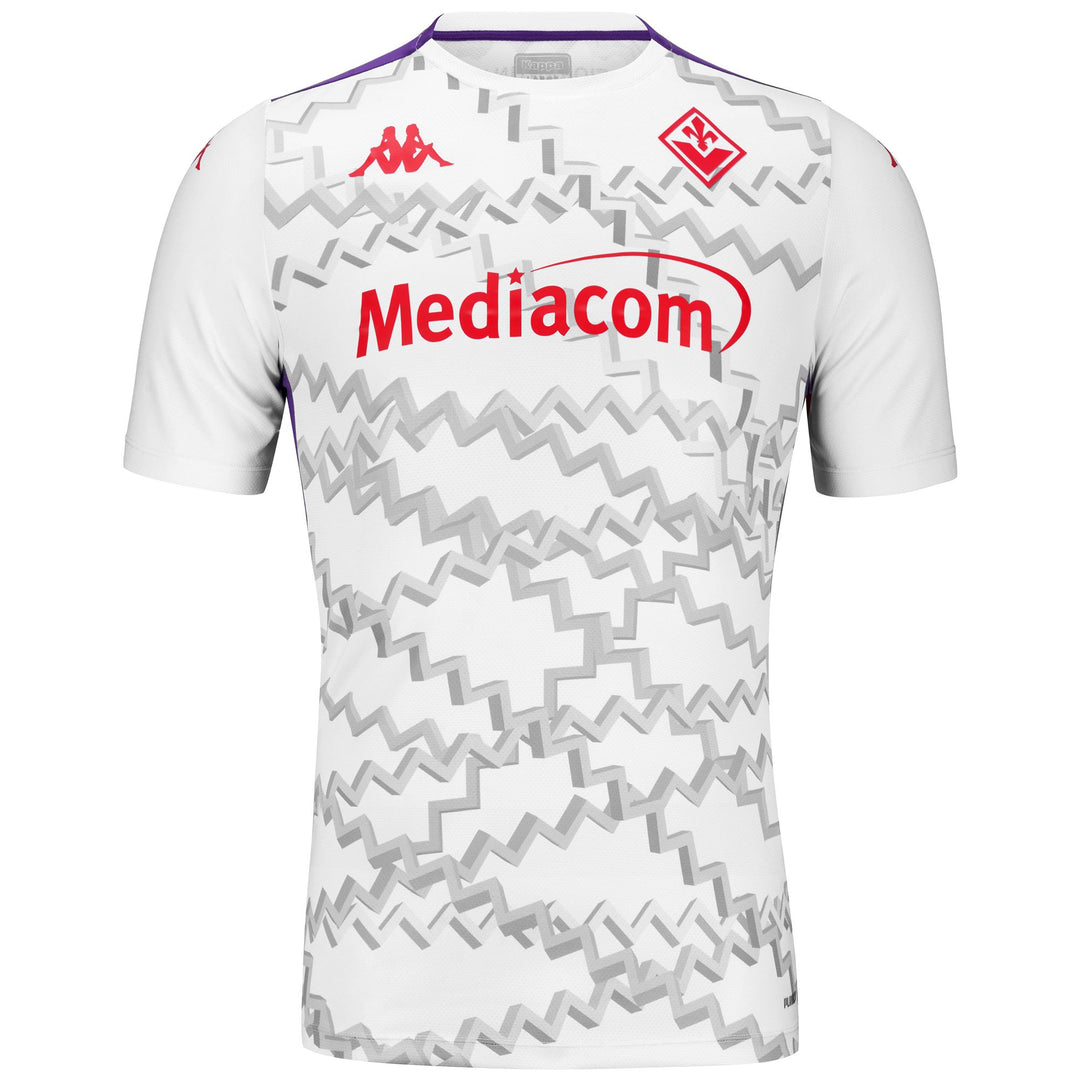 White Men's Slim Fit ACF Fiorentina Soccer PreMatch Shirt 01