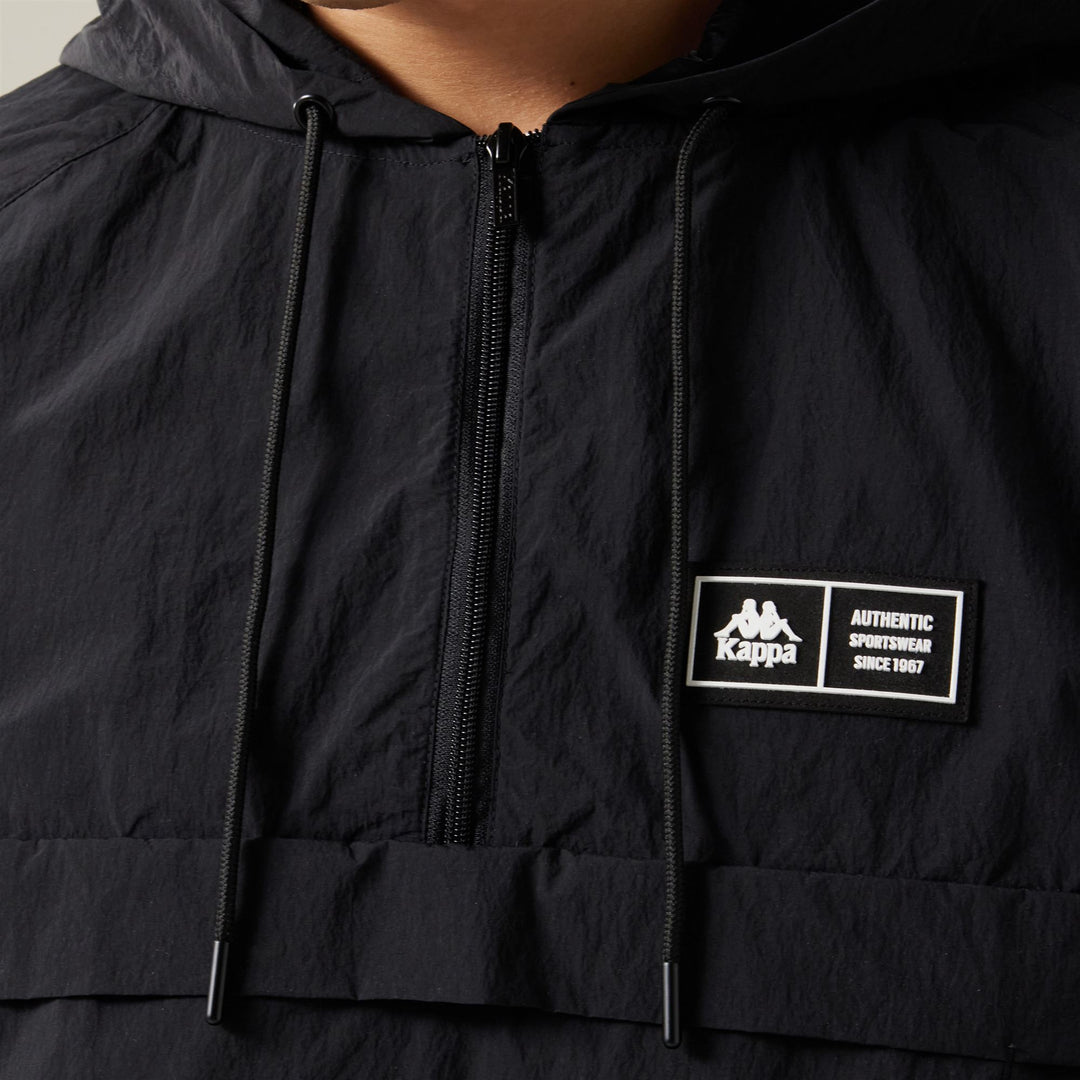 Giacca a vento sportiva comoda da uomo nera main