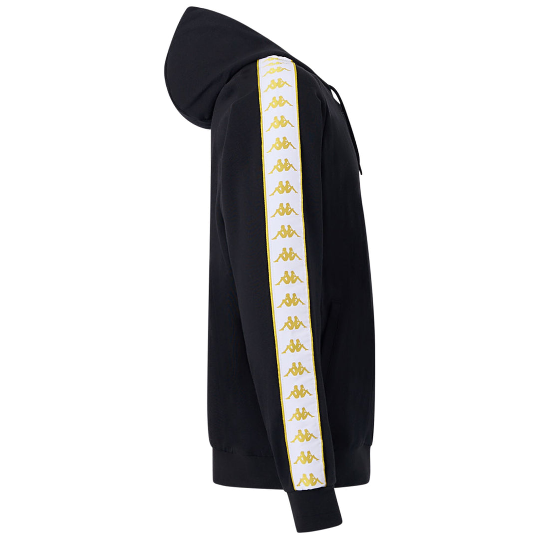 Chaqueta deportiva polar negra y amarilla para hombre con logotipo bordado main