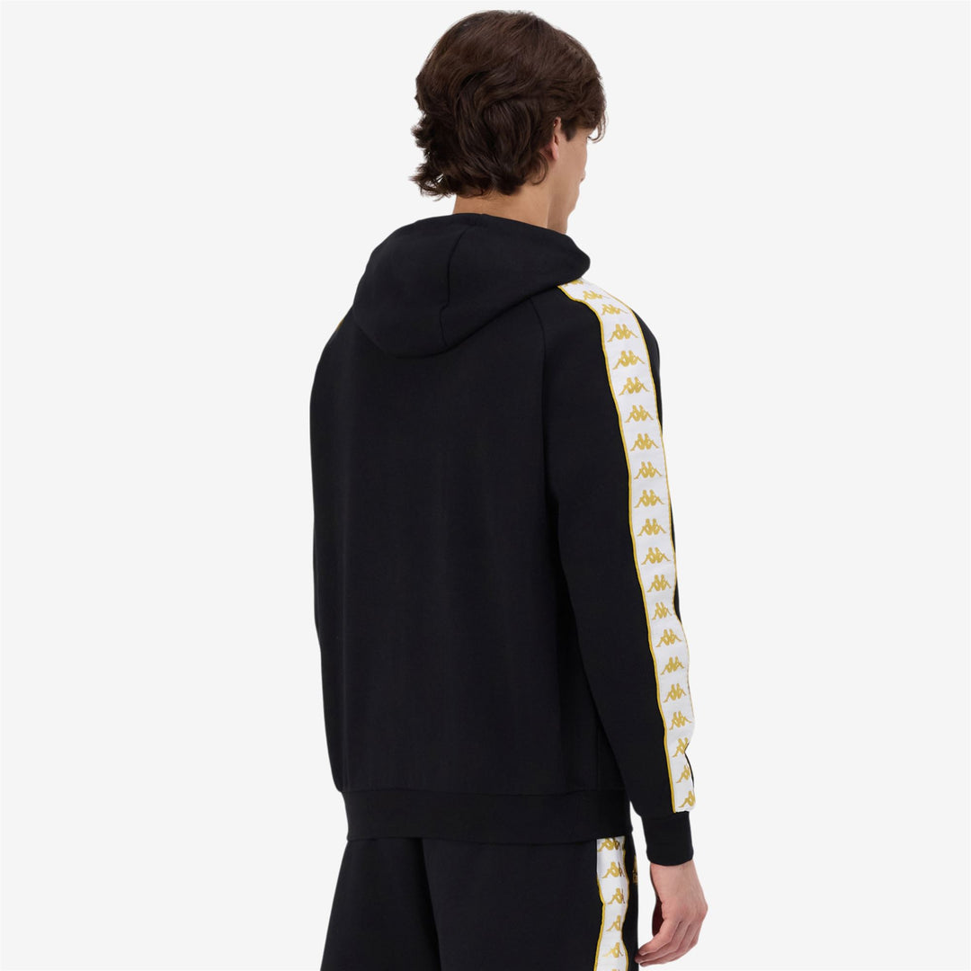 Chaqueta deportiva polar negra y amarilla para hombre con logotipo bordado main