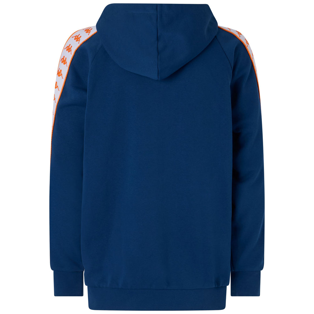 Dark Orange Blue Men's Sport Fleece Jacket with Hood main