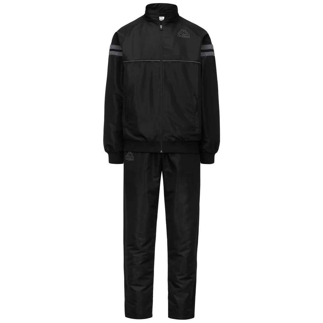 Black Grey Men's Tracksuit with Inserts and Zip Pockets 01