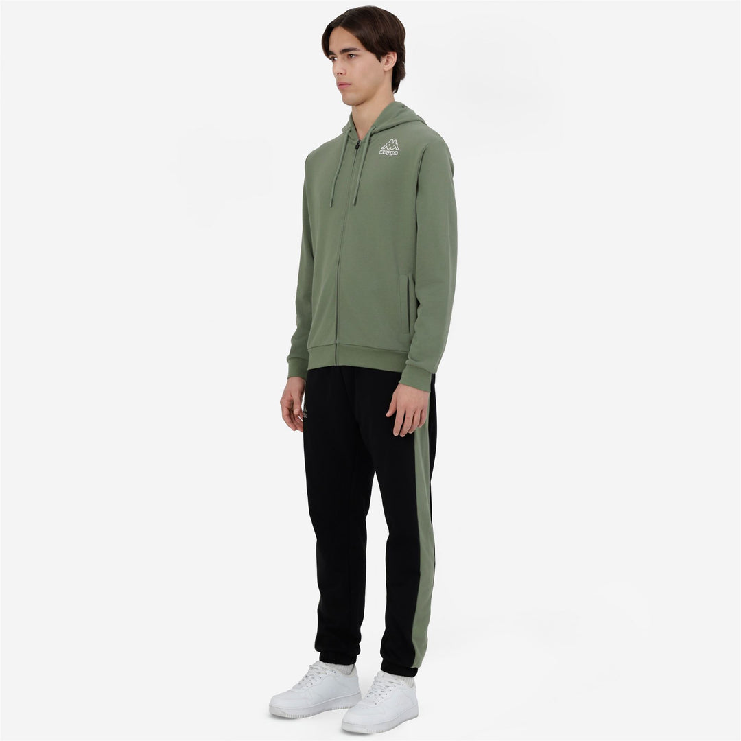 Olivine green Men's Sportstyle Tracksuit with Hood and Pockets main