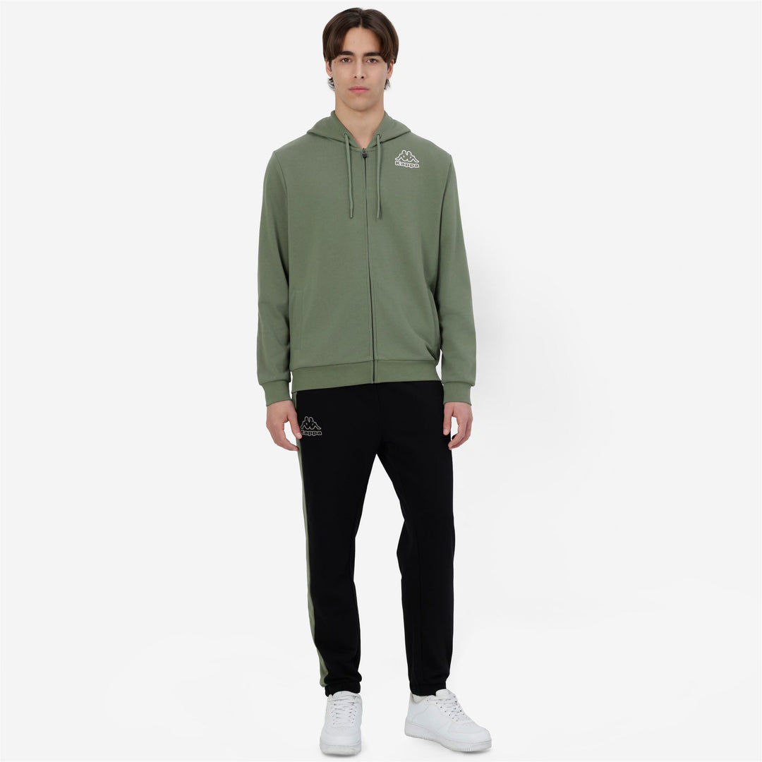 Olivine green Men's Sportstyle Tracksuit with Hood and Pockets main