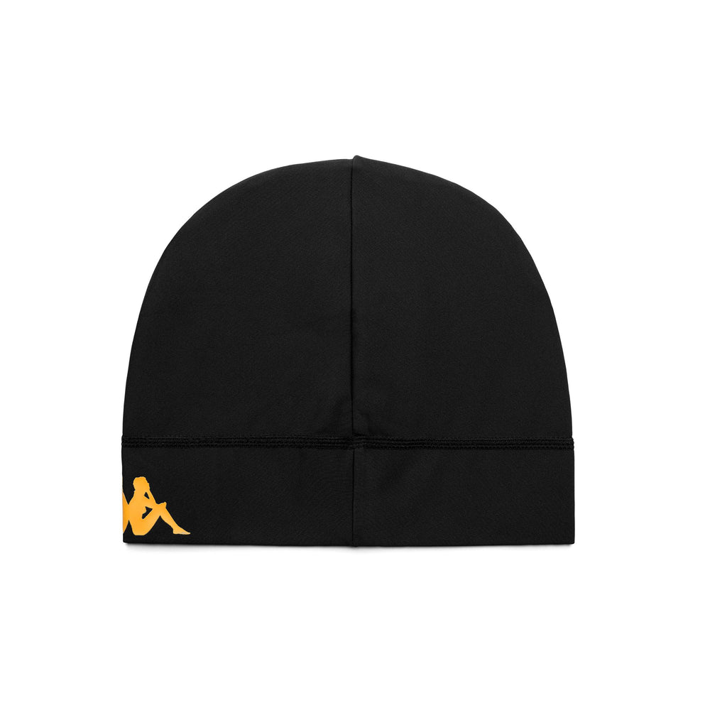 Black Unisex Football Beanie Cap with High Density Logo 02