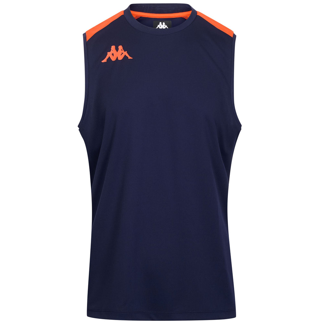 Blue and Orange Men's Slim Fit Soccer Training Tank 01