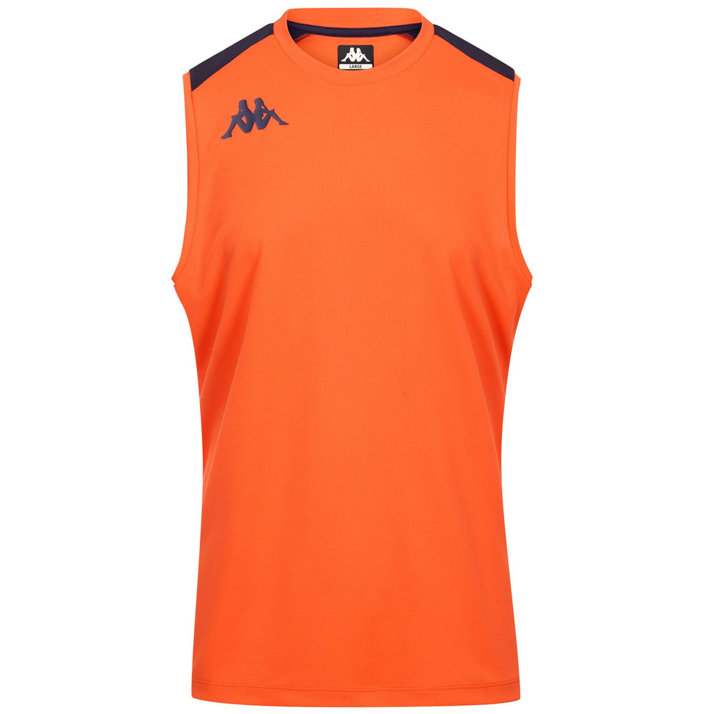 Orange Men's Slim Fit Soccer Training Tank Top in Recycled Fabric