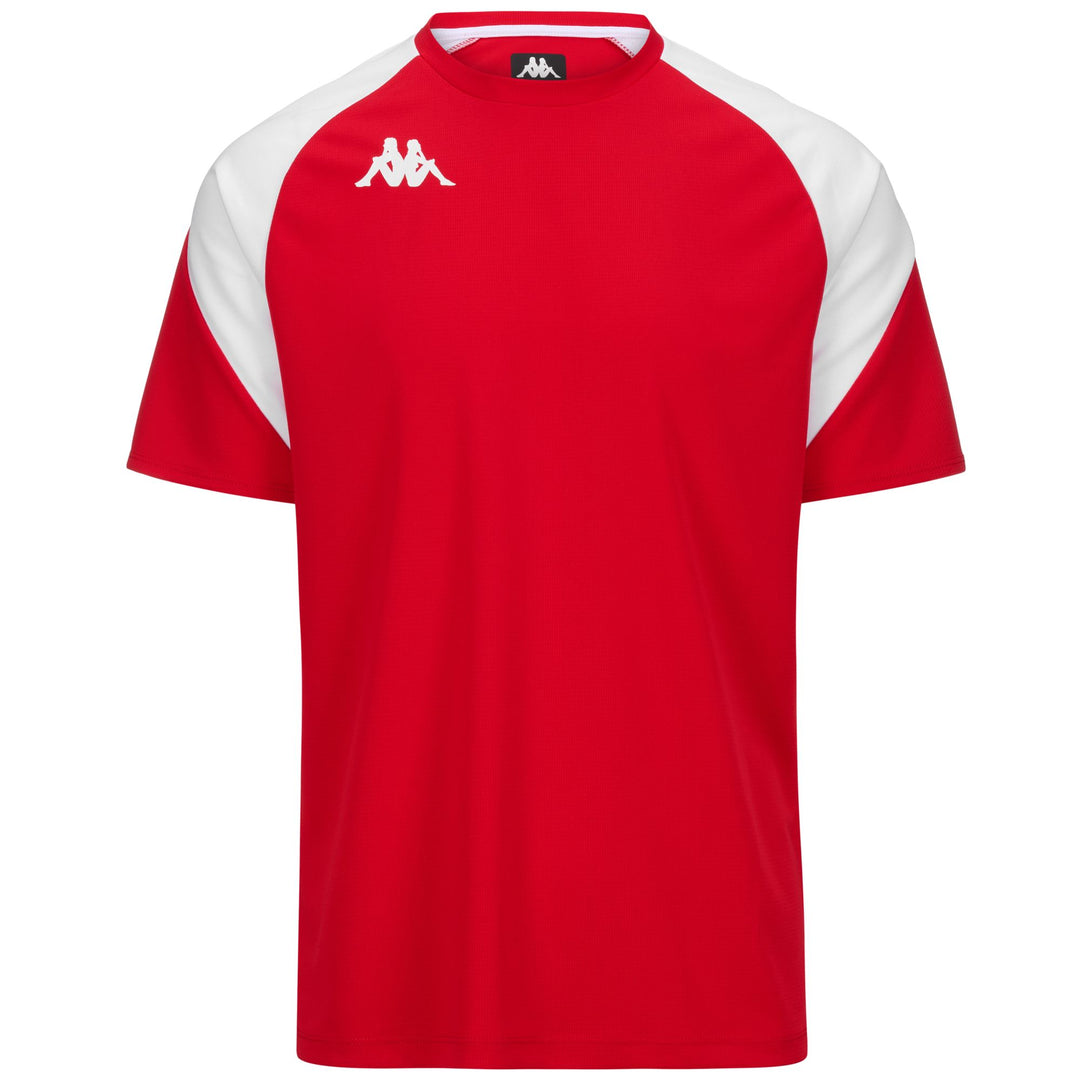 Camiseta de entrenamiento de fútbol roja de corte ajustado para hombre 01