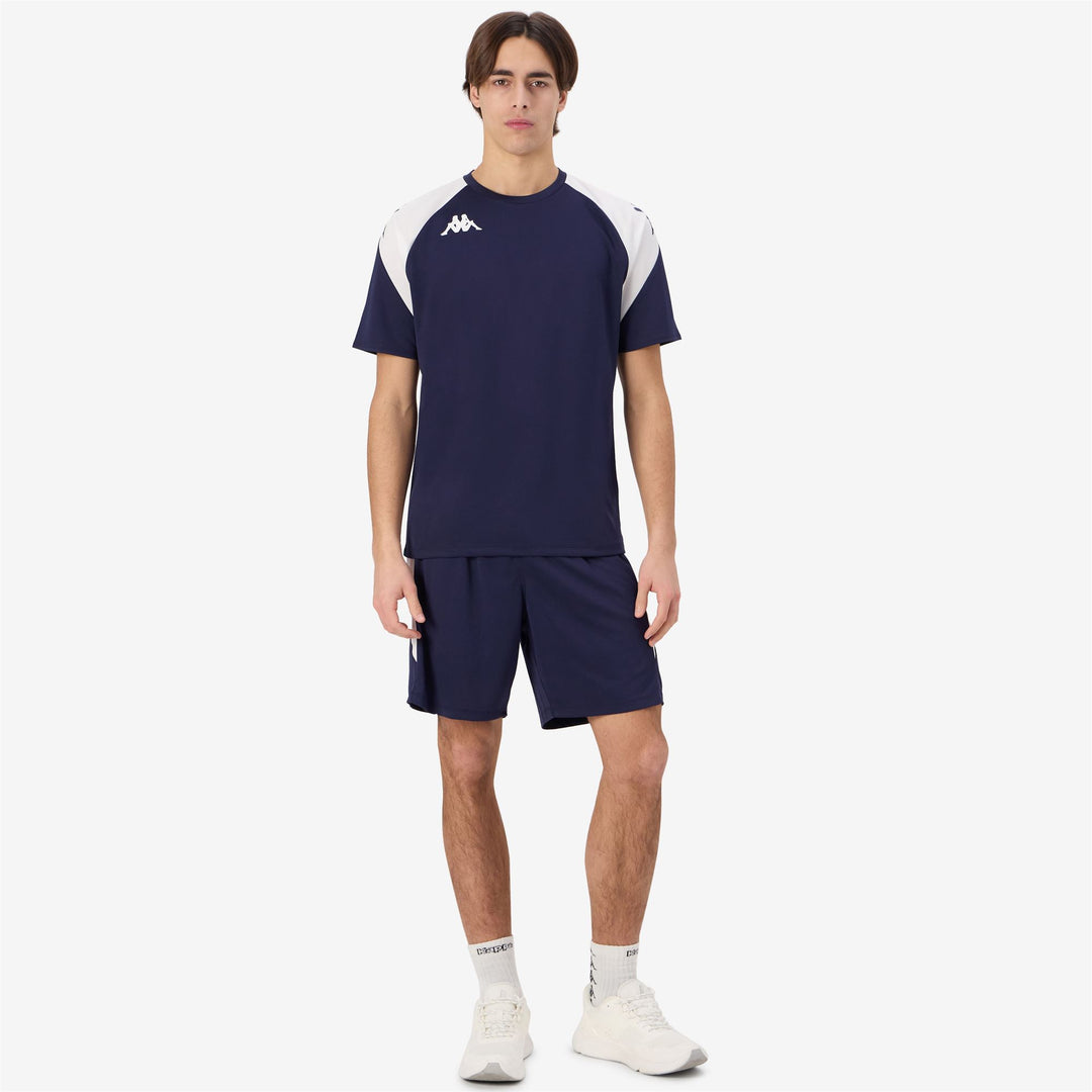 Camiseta fútbol azul corte entallado para hombre 01