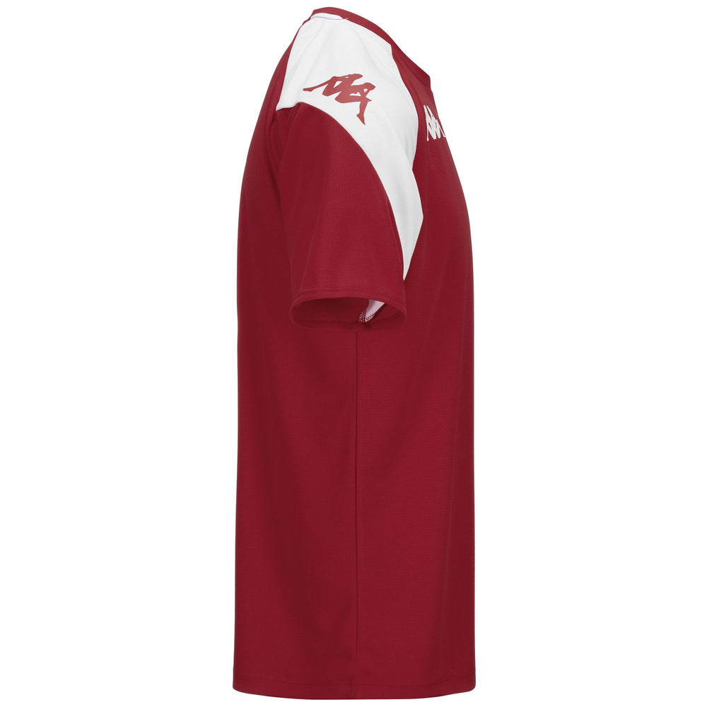 Camiseta entrenamiento fútbol roja para hombre corte ajustado 02