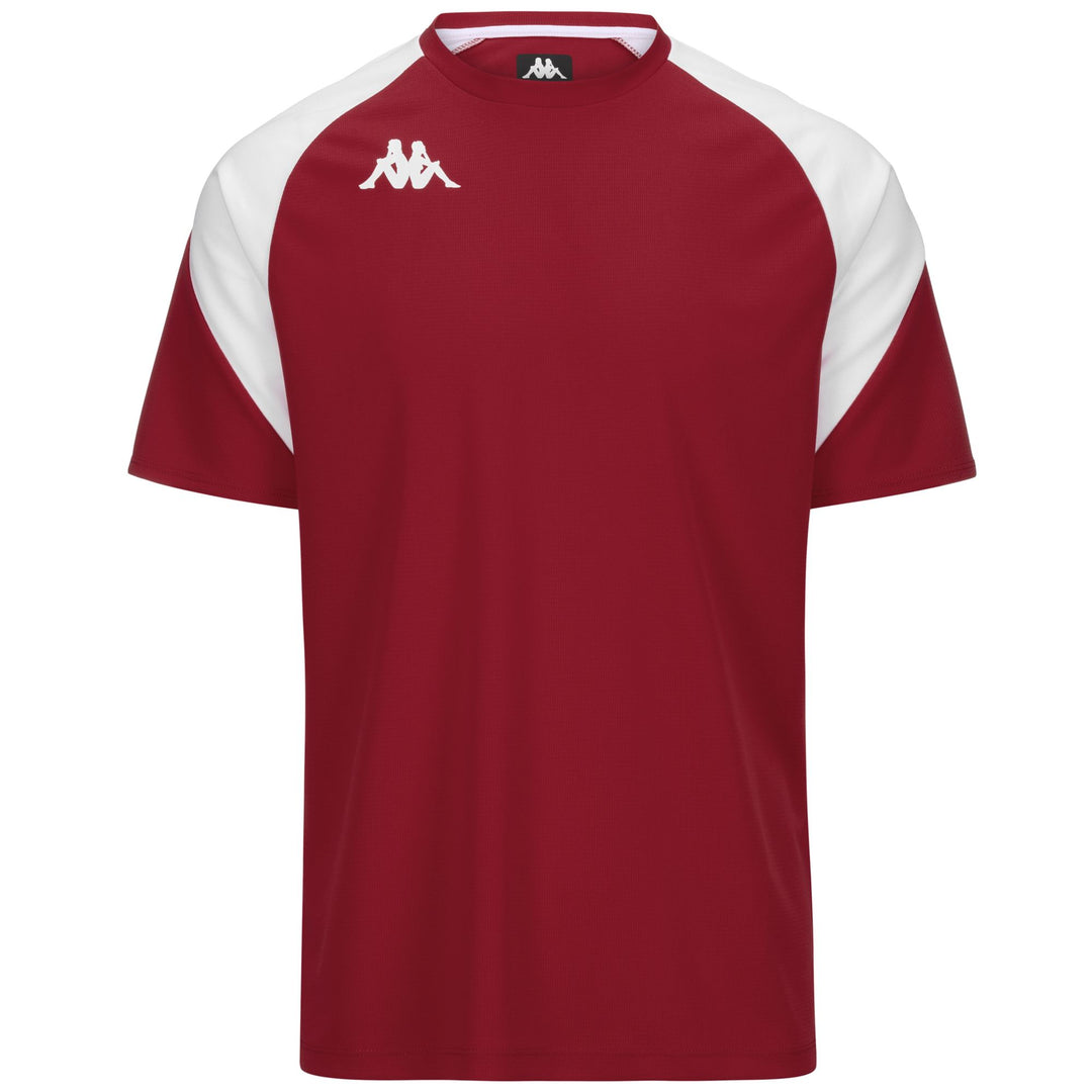 Camiseta entrenamiento fútbol roja para hombre corte ajustado 01