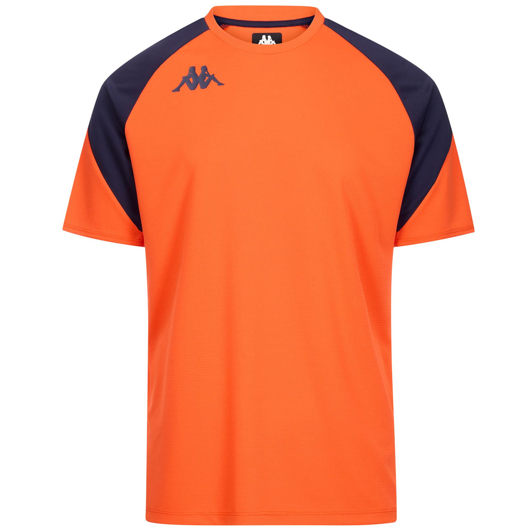 Orange and Blue Men's Slim Fit Training Shirt in Recycled Fabric 01
