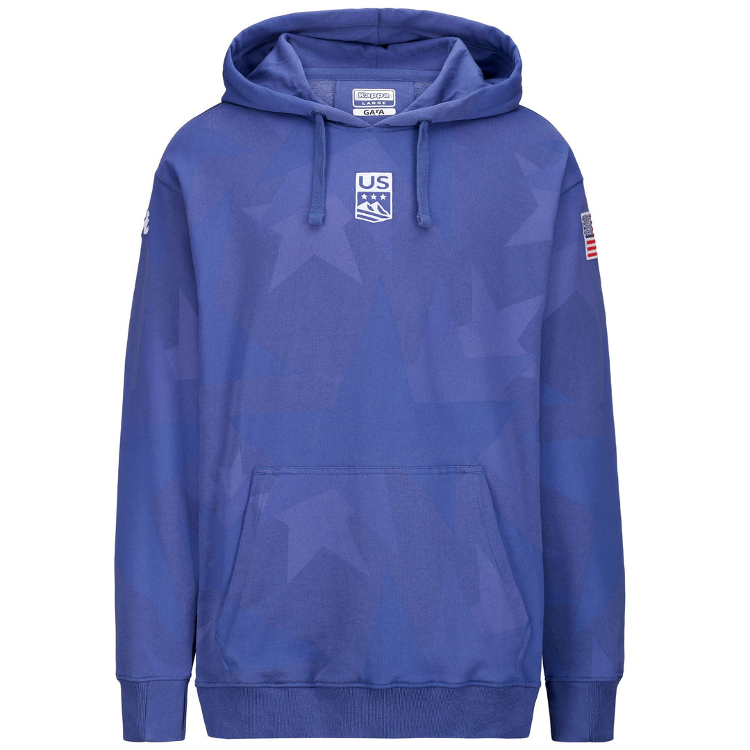 Sweat à capuche unisexe bleu en polaire, coupe classique, avec poche kangourou 01