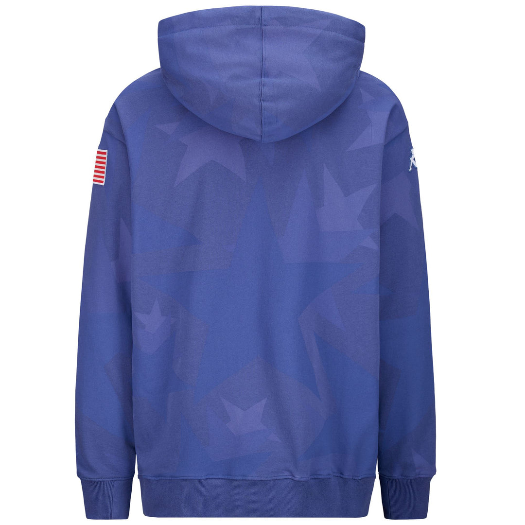 Sweat à capuche unisexe bleu en polaire, coupe classique, avec poche kangourou main