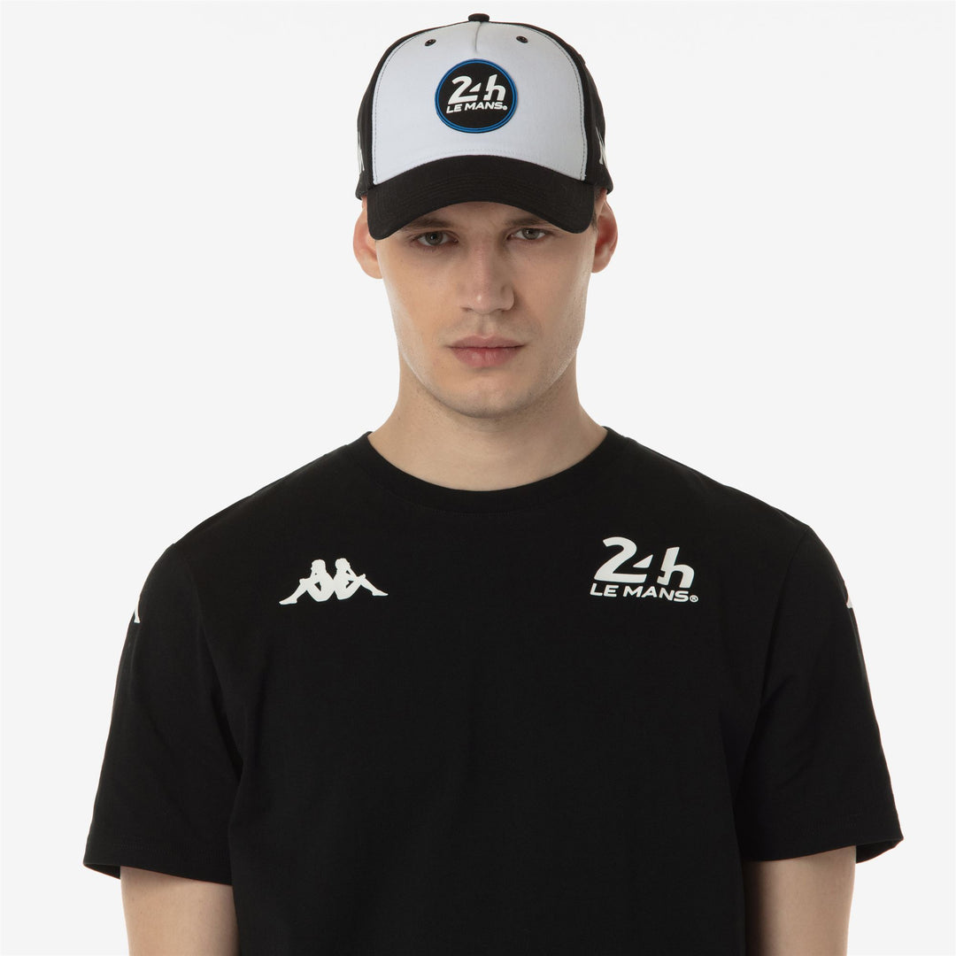Casquette de course automobile unisexe noire avec visière main