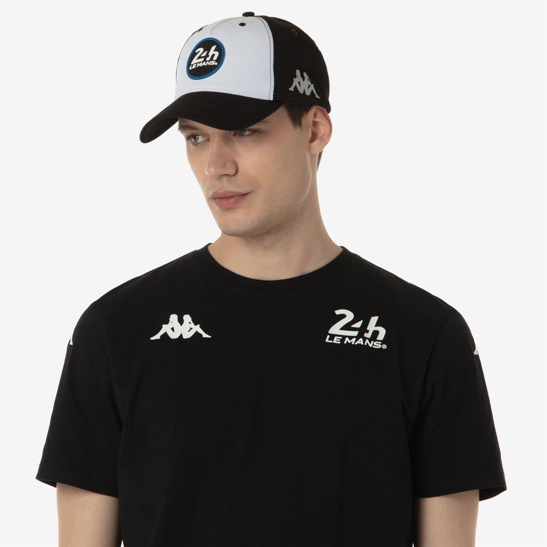 Casquette de course automobile unisexe noire avec visière main