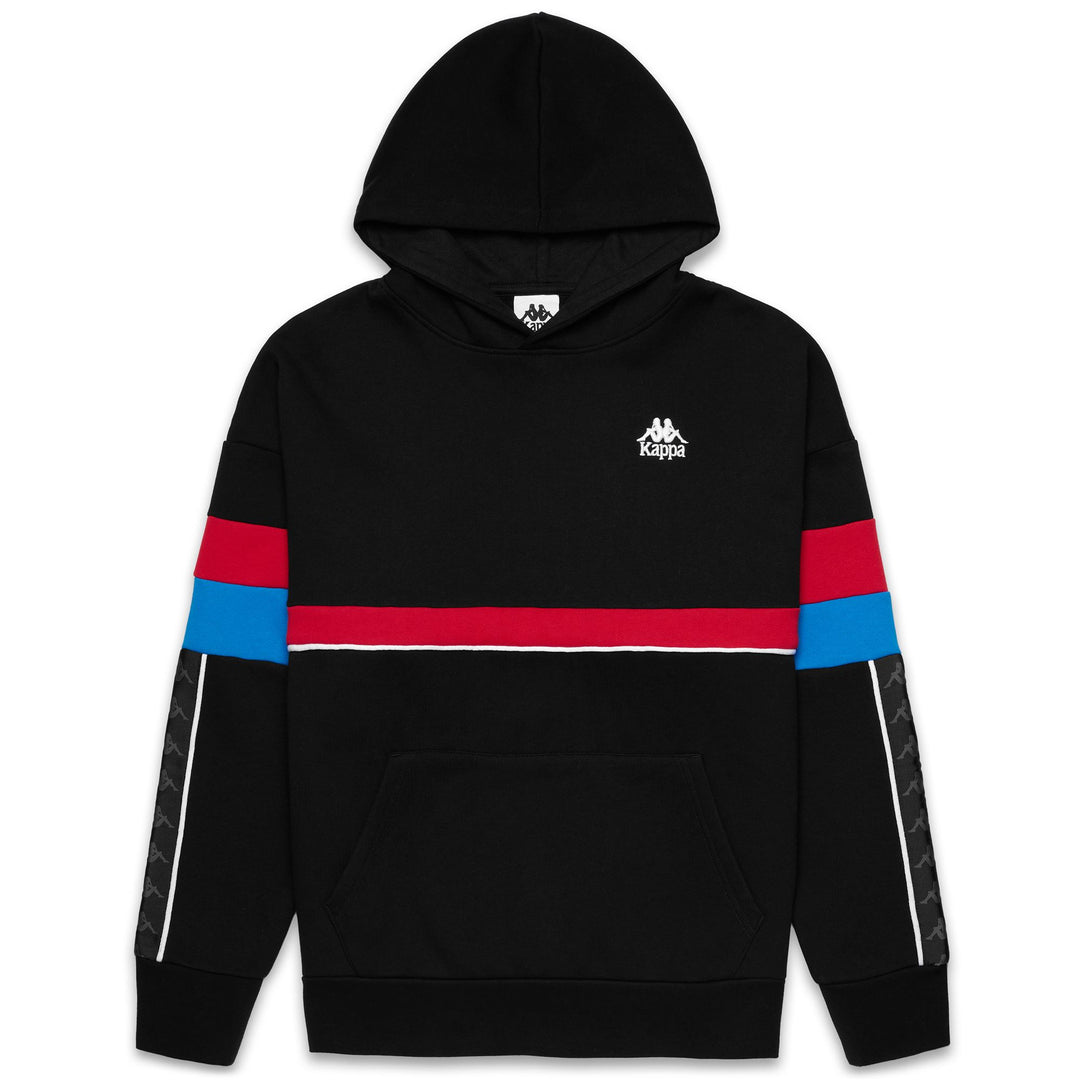 Black Men's Comfort Fit Sportswear Hoodie with Contrast Inserts 01