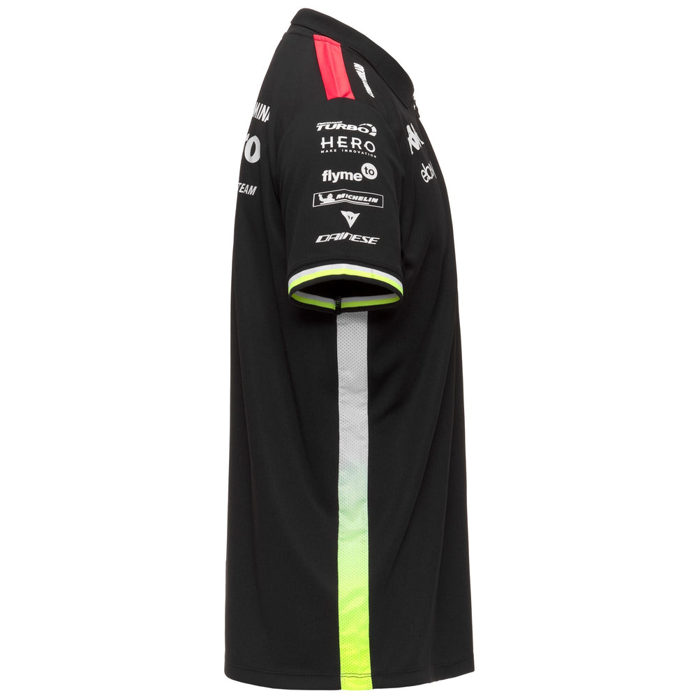 Polo noir pour homme, coupe classique, en polyester, pour VR46 Racing 02