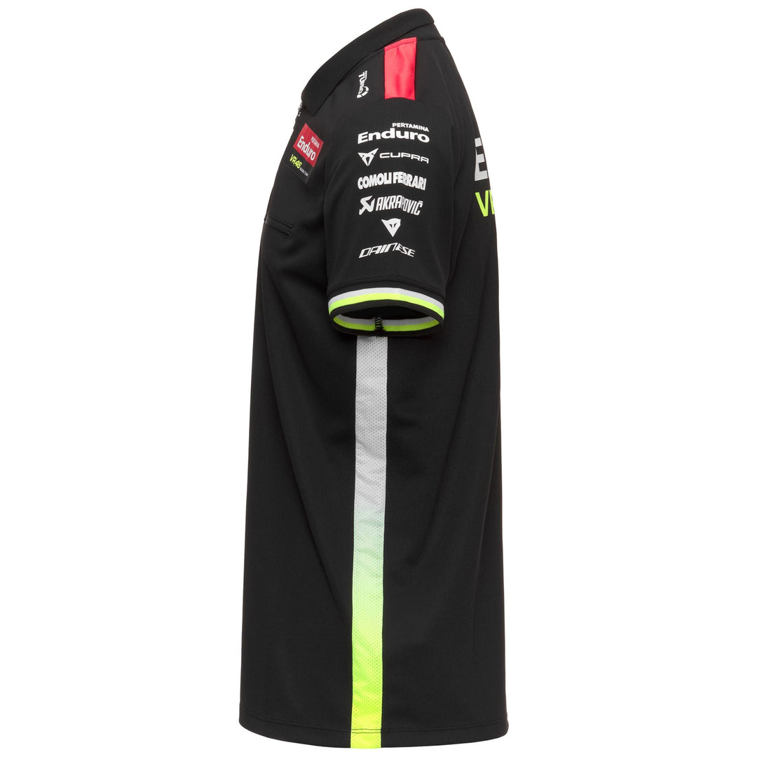 Black and Neon Yellow Men's VR46 Racing Team Polo Shirt 01