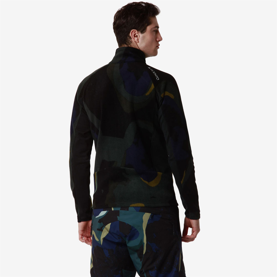 Giacca Fleece Unisex da Sci Verde Blu con Stampa Totale main