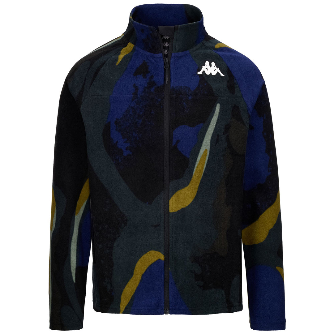 Giacca Fleece Unisex da Sci Verde Blu con Stampa Totale main