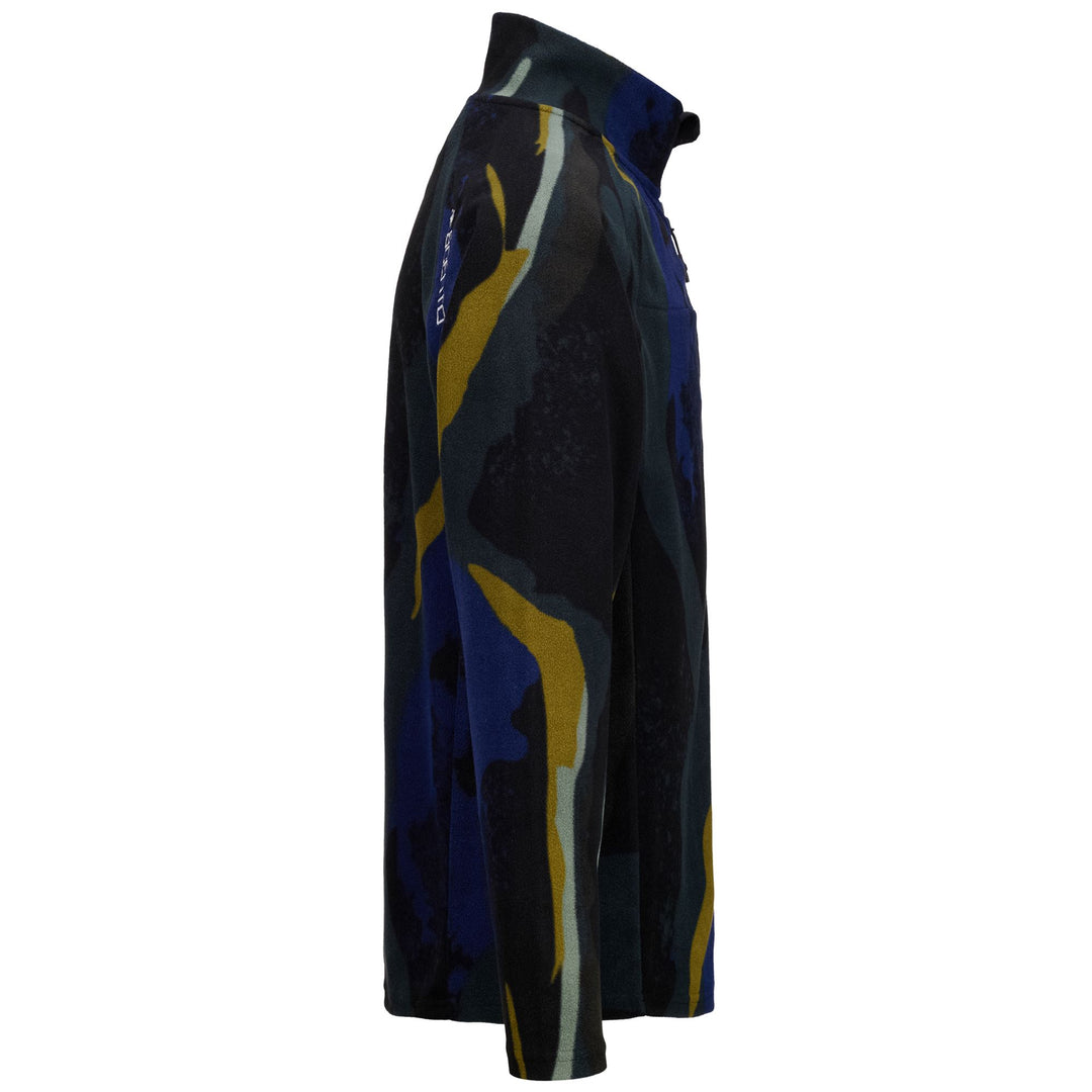 Giacca Fleece Unisex da Sci Verde Blu con Stampa Totale main