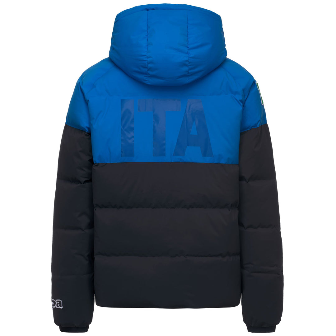 Doudoune de ski imperméable bleue unisexe coupe classique main