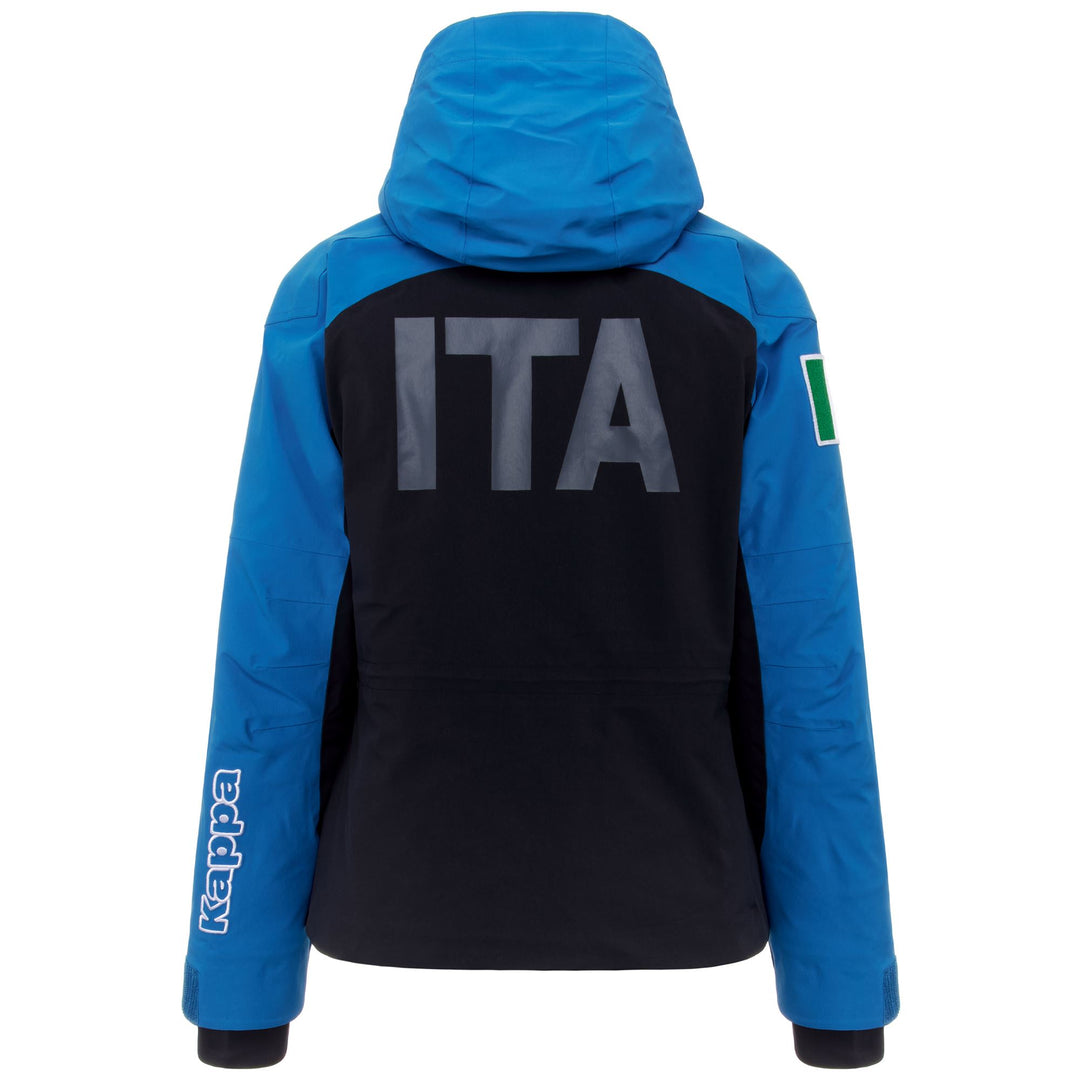 Veste de ski bleue pour femme, coupe classique, imperméable main