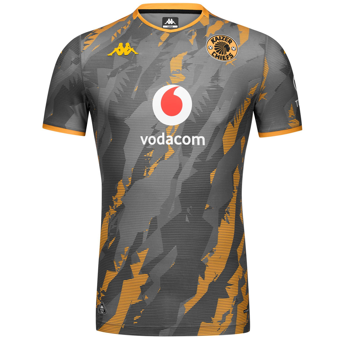 KOMBAT PRO 2026 AWAY AM - Active Jerseys - Shirt - Man - GREY CHARCOAL-YELLOW SAFFRON-SPONSOR 01