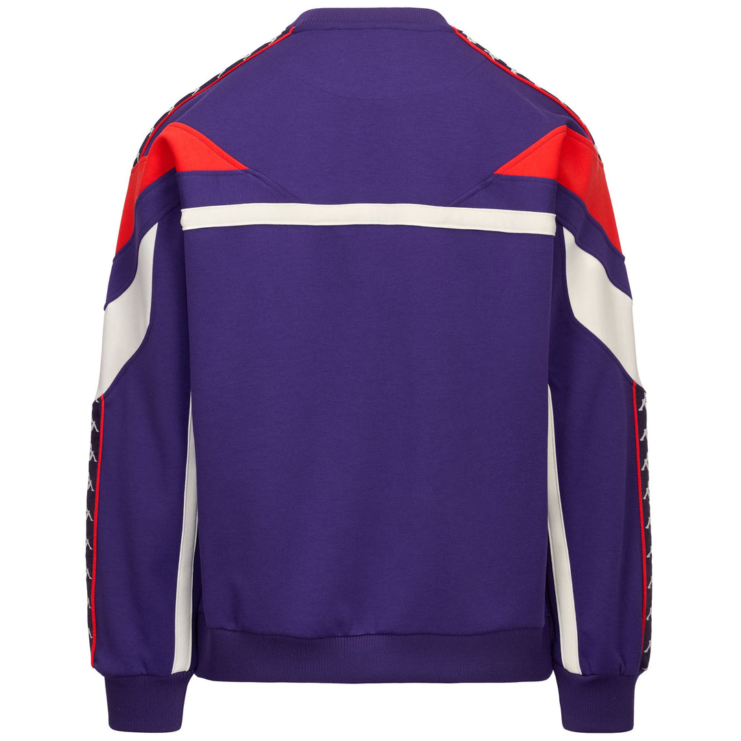 Maglione oversize in pile da uomo viola con toppa della squadra 3D main