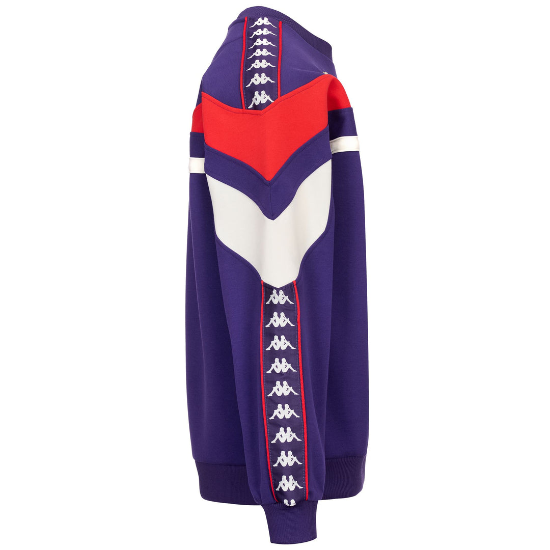 Maglione oversize in pile da uomo viola con toppa della squadra 3D main