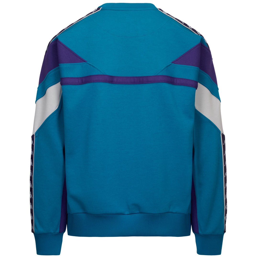 Pull polaire ACF Fiorentina pour homme, coupe oversize bleue main