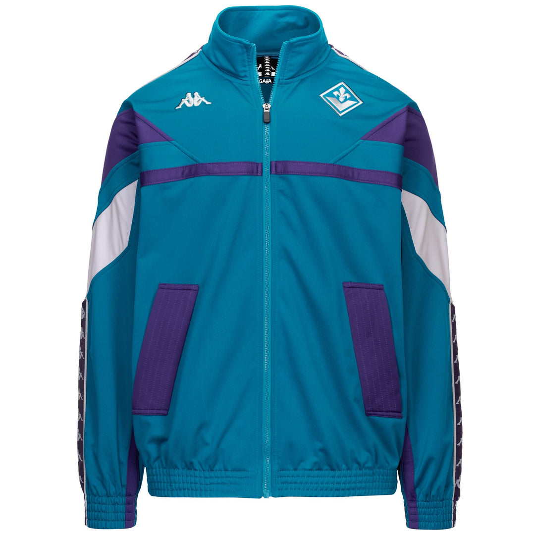 Turquoise green Men's Oversize Fleece Jacket with Team Patch 01